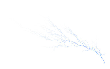 Dramatic Lightning: A dramatic and intense bolt of lightning, isolated on a transparent background.