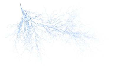Electrifying Bolt: A powerful bolt of lightning, isolated on a transparent background.