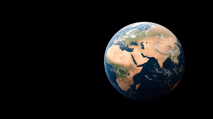 Fototapeta premium Rotating Earth with sunrise casting light on continents, clouds visible