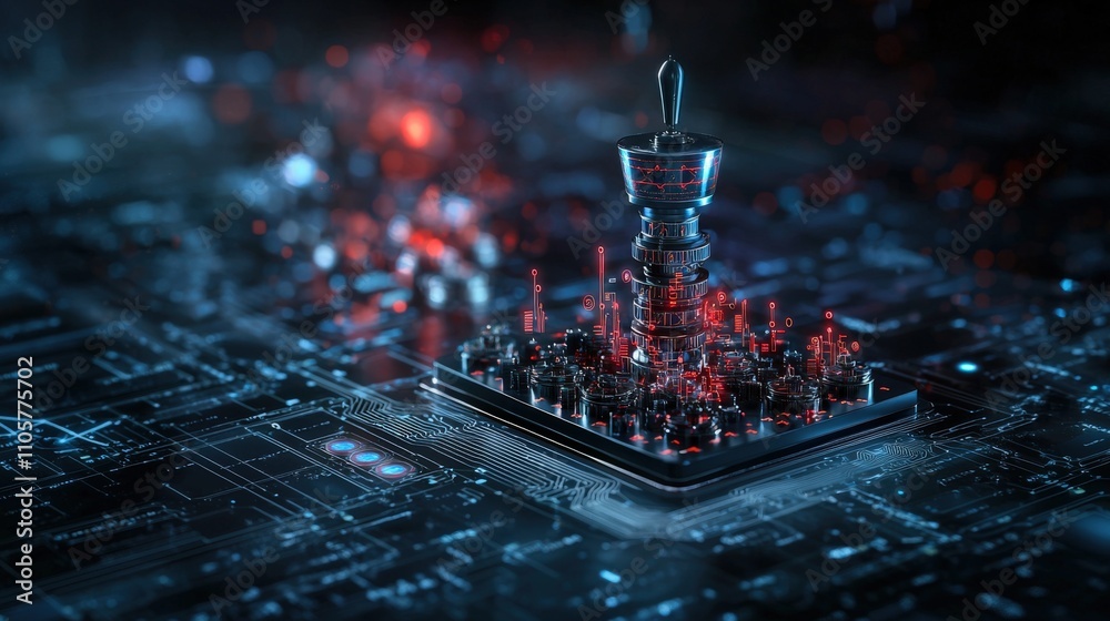Aufkleber Futuristic 3d visuals of ai algorithms revolutionizing portfolio management in a digital landscape