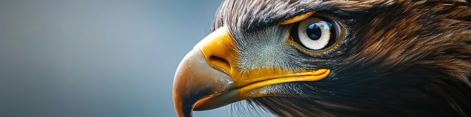 Close-up of golden eagle's head, sharp detail