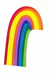 Fototapeta premium Colorful painted rainbow arc, white background.