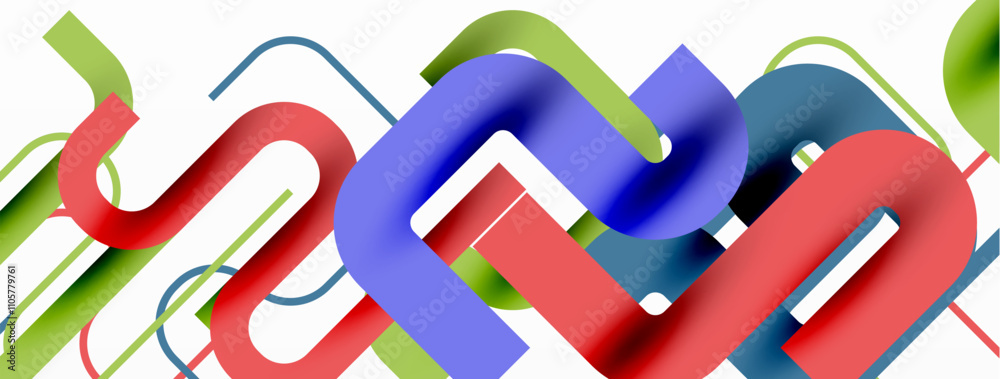 Aufkleber wave lines minimal abstract background
