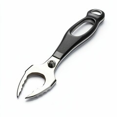Obraz premium Metal tongs with black handle, serrated grip.