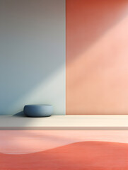 Abstract soft red and blue empty mock up background with copy space, product presentation concept 