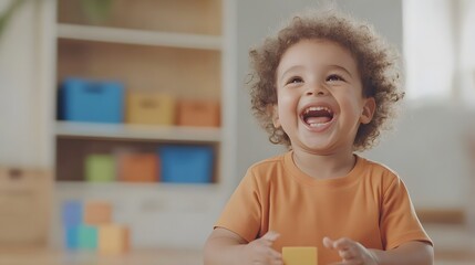 A diverse group of children learning together in a colorful classroom