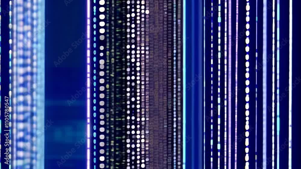 abstract animation of binary code cascading down like digital rain, with occasional bright flashes r