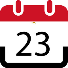 Egypt Flag On Date in Calender icon