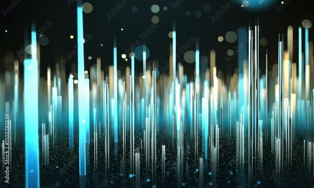 Poster abstract visualization showcases a mesmerizing array of sound waves illuminated by vibrant colors in
