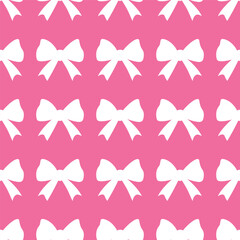 A seamless pattern with flat textured bows