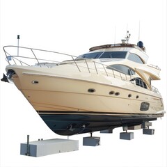 Fototapeta premium Motor boat docked at berth.