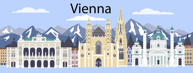 Set of Vienna landmarks