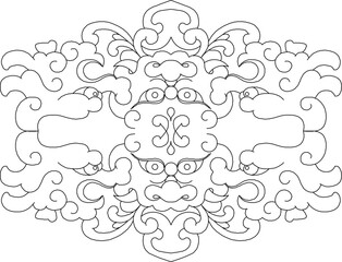 Vector sketch illustration silhouette vintage classic abstract decorative decoration ornament design