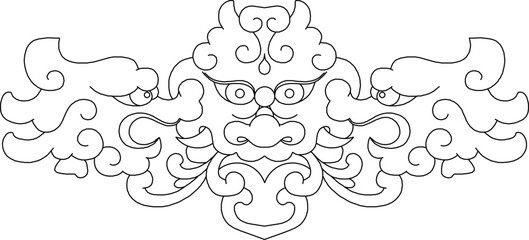 Vector sketch illustration silhouette vintage classic abstract decorative decoration ornament design