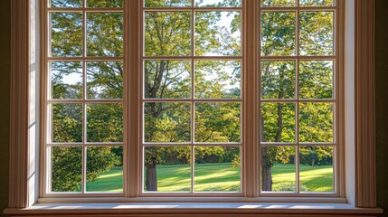 Fresh Plastic Window Frames with Sun Rays Shining Through for Adobe Stock