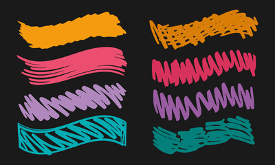 Fototapeta premium Eight wavy handwritten backgrounds with scribble texture. Doodles and squiggles. Vector set
