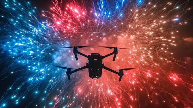 Drone Light Show: Mesmerizing Aerial Choreography in Synchronized Night Sky Patterns - Technology and Creativity Symphony to Captivate Audience.