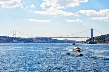 Bosporus Bridge (15 July Martyrs Bridge) in Istanbul, Turkey
