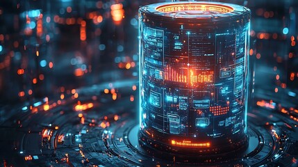 Glowing Digital Trophy Case Displaying Business Incentive Program Achievements