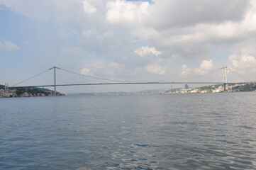 Bosporus Bridge (15 July Martyrs Bridge) in Istanbul, Turkey