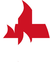 England Flag In Fire