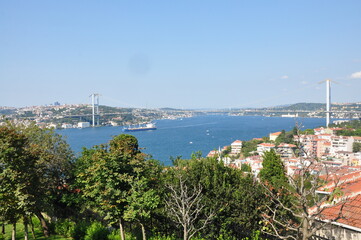 Naklejka premium Bosporus Bridge (15 July Martyrs Bridge) in Istanbul, Turkey