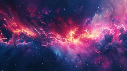 Fototapeta premium Vibrant nebula with pink, purple, and orange hues.
