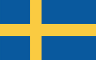 Swedish flag design featuring a blue background and a yellow cross, representing national identity and heritage. Vector image.