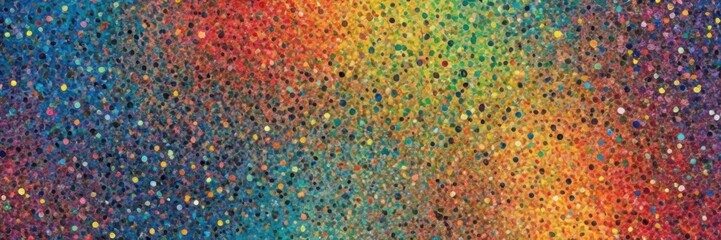 a colorful abstract pattern that resembles a glittery or sparkly texture. It features a gradient of colors blending into each other, including shades of blue, red, orange, yellow, and green