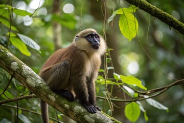 Fototapeta premium The Gabon talapoin (Miopithecus ogouensis), also known as the northern talapoin