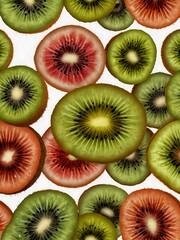 Fototapeta premium Colorful kiwi fruit pattern (PNG).