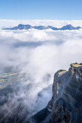 Beautiful landscape with mountain in automn. Vercors, France