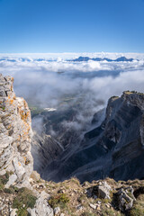 Beautiful landscape with mountain in automn. Vercors, France