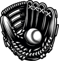 Baseball Glove Vector Black Silhouette Cricut Design for T-Shirt