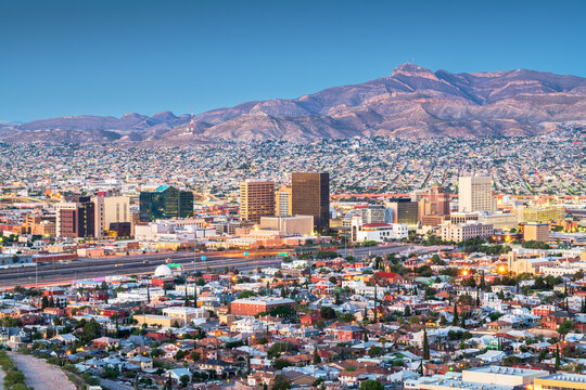 El Paso, Texas, USA Downtown City Skyline