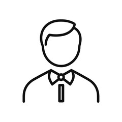 Outline icon man in tie. Simple abstract vector avatar, businessman, chairman, worker, user or president icon