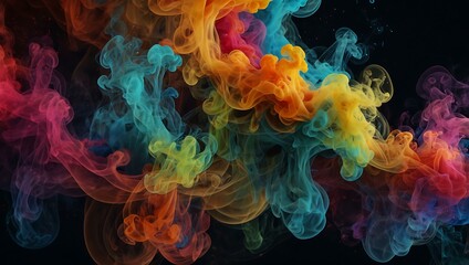 Colorful smoke background created with generative technology.