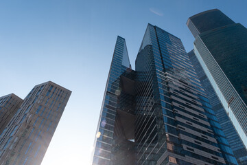 Daytime View of Moscow City Skyscrapers