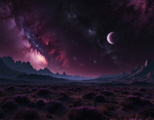 Purple space futuristic landscape wallpaper background