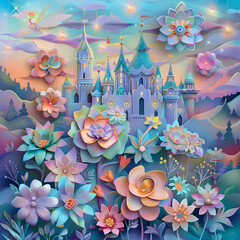 3D flower pattern inspired by fairy tales