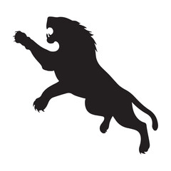 a jumping lion shilhouette