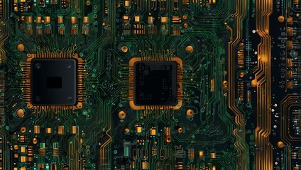 Computer circuit board design for tech themes.