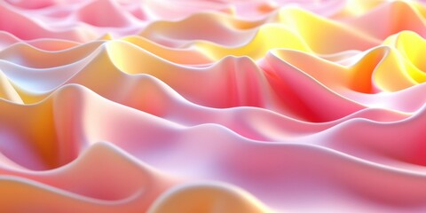 Obraz premium The design showcases flowing curves in soft pastel shades of pink, yellow, and orange, creating a dynamic and inviting texture. Each wave varies in height, adding depth.