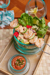 salad with shrimps and vegetables