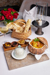 Set of restaurant laksa