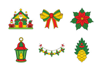 Christmas Clipart Set: Vector Line Art, Silhouettes, Icons, Logos, and Holiday Designs