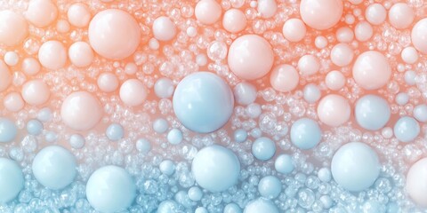 A collection of bubbles in soft pastels float on a light background, creating a calming and abstract visual effect that evokes serenity and lightness.