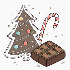 christmas Day chocolate emoji vector Design