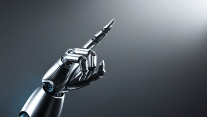 Robot hand finger pointing