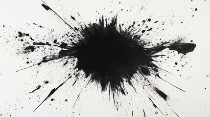 A striking black ink splash creates a captivating focal point. This abstract design showcases movement and energy, making it perfect for art lovers and modern decor.
